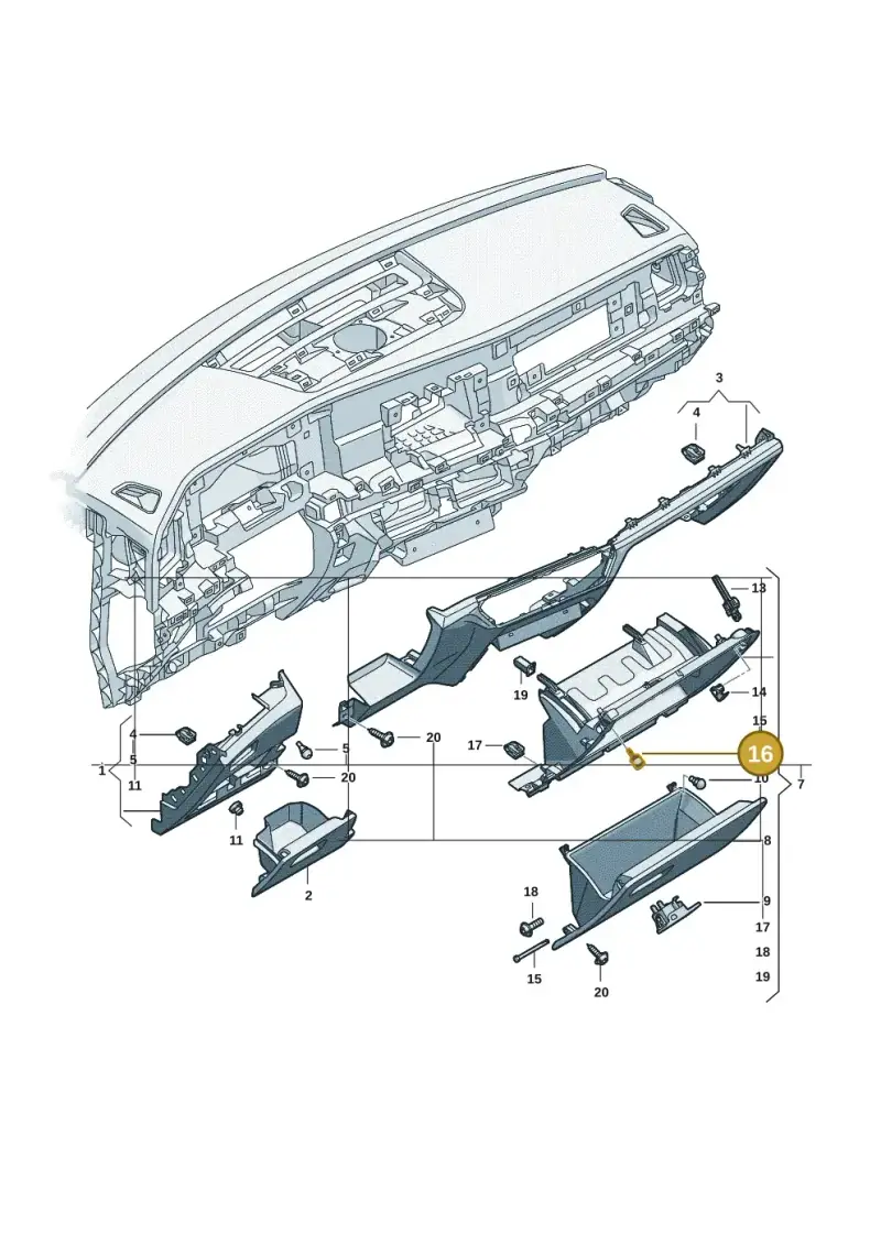 3C0857145 — Volkswagen Tiguan 2.0 (2023-) diagram 57x857200, position 16