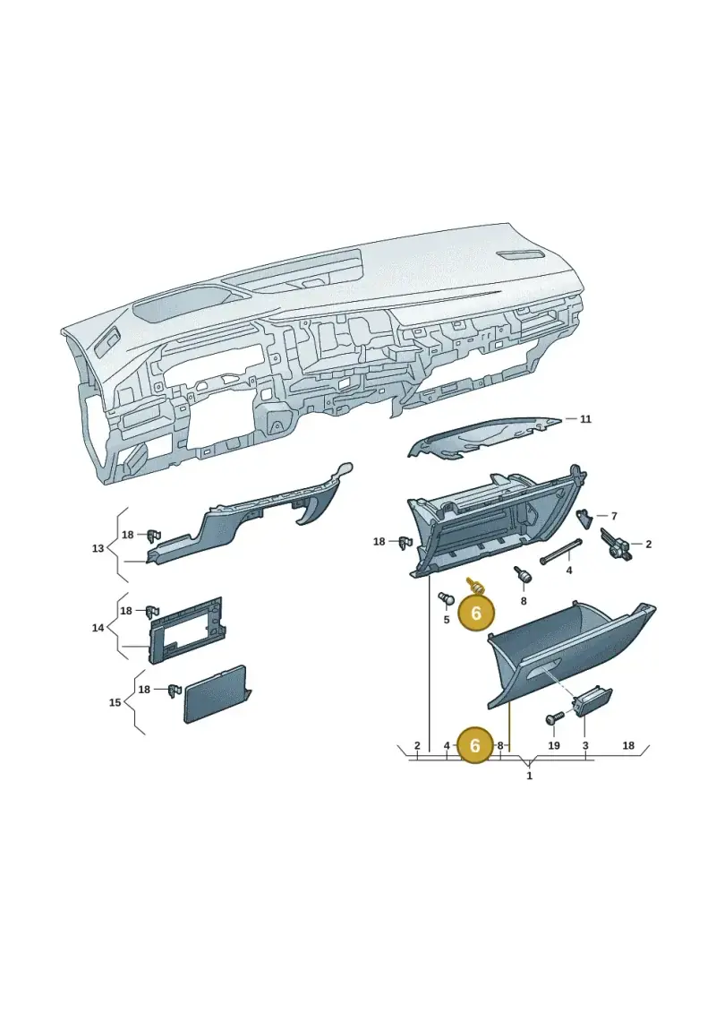 3C0857145 — Volkswagen Golf 2.0 BlueMotion (2019-2024) diagram 5h0857020, position 6