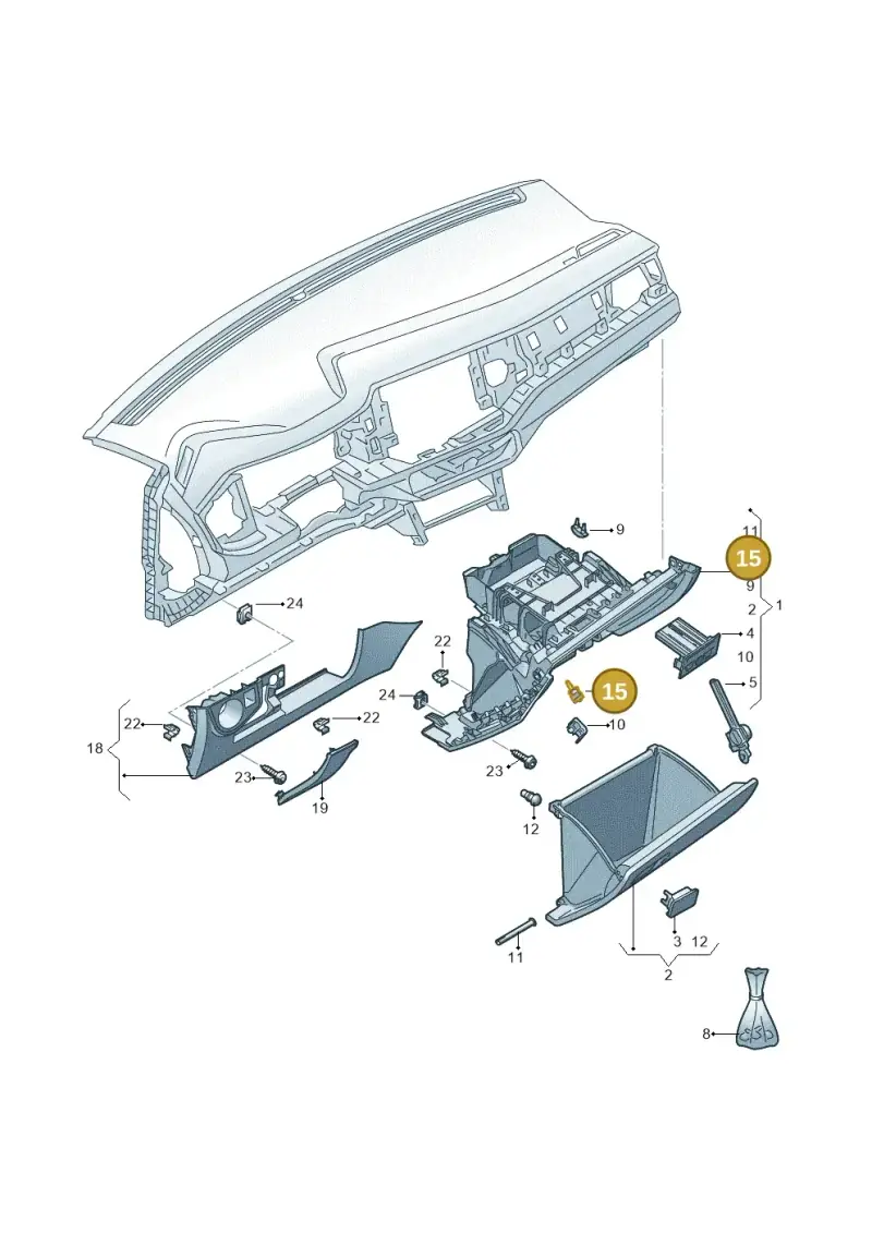 3C0857145 — Volkswagen Taigo (2021-2024) diagram 837857200, position 15