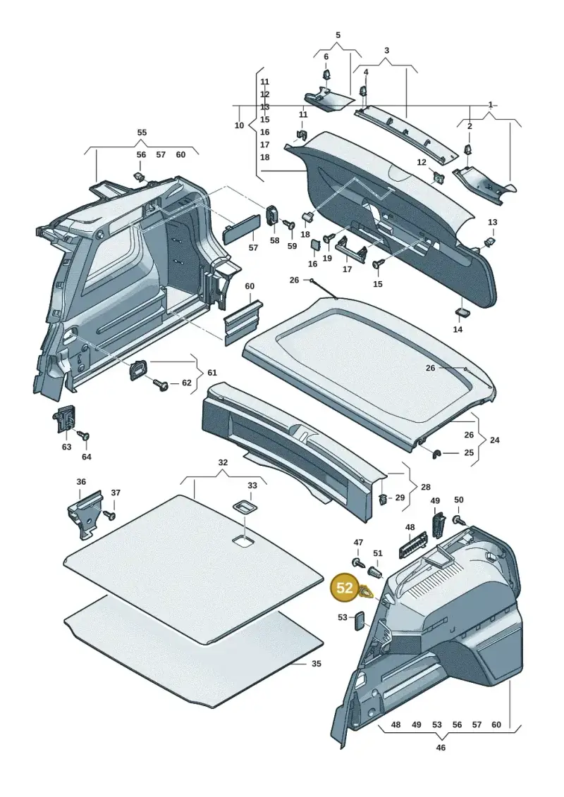 3C0867333 — Volkswagen Tiguan 2.0 (2023-) diagram 57x867800, position 52