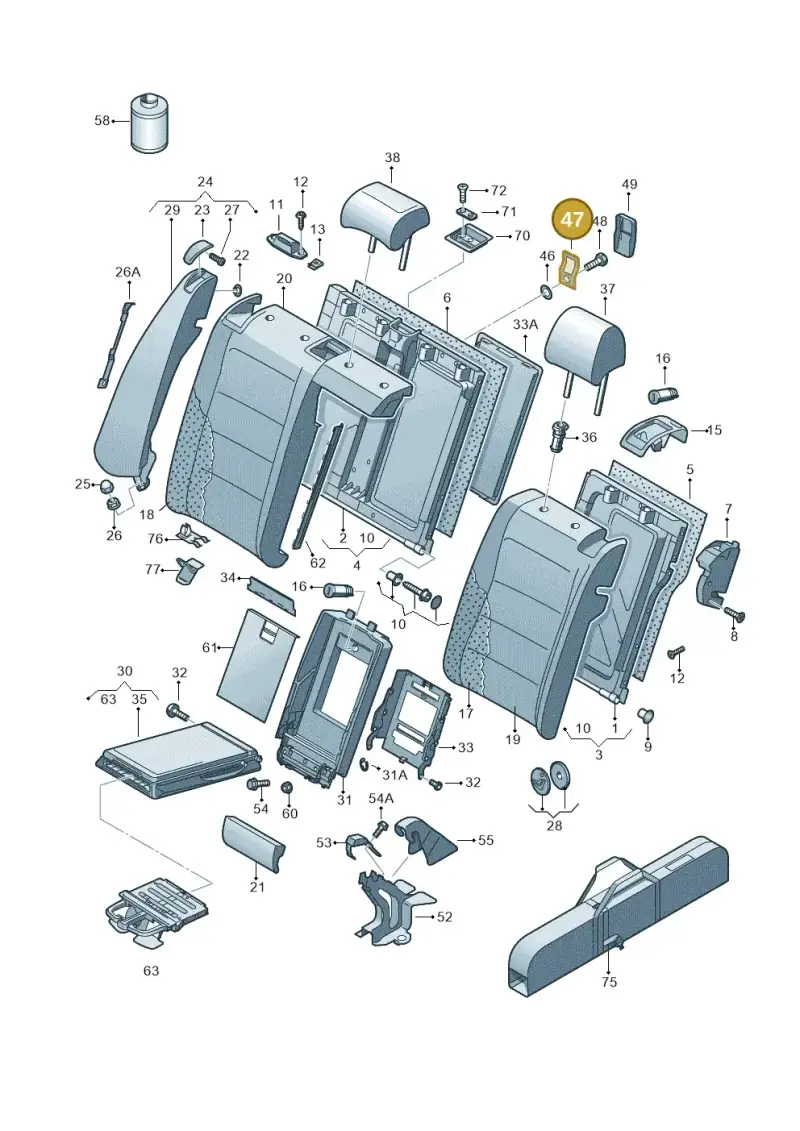 3C0898213 — Volkswagen Passat estate (2008-2011) diagram 420885700, position 47