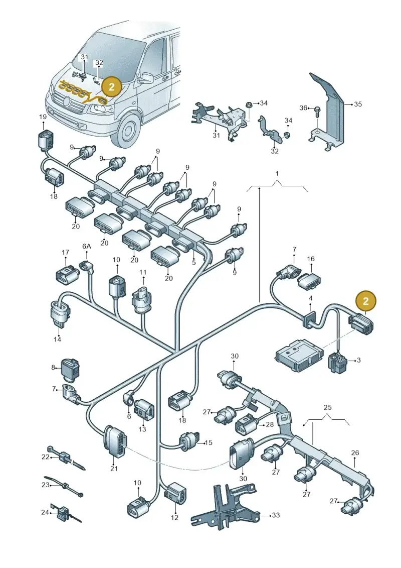 3C0906379 — Volkswagen Caravelle (2015-2019) diagram 731971040, position 2