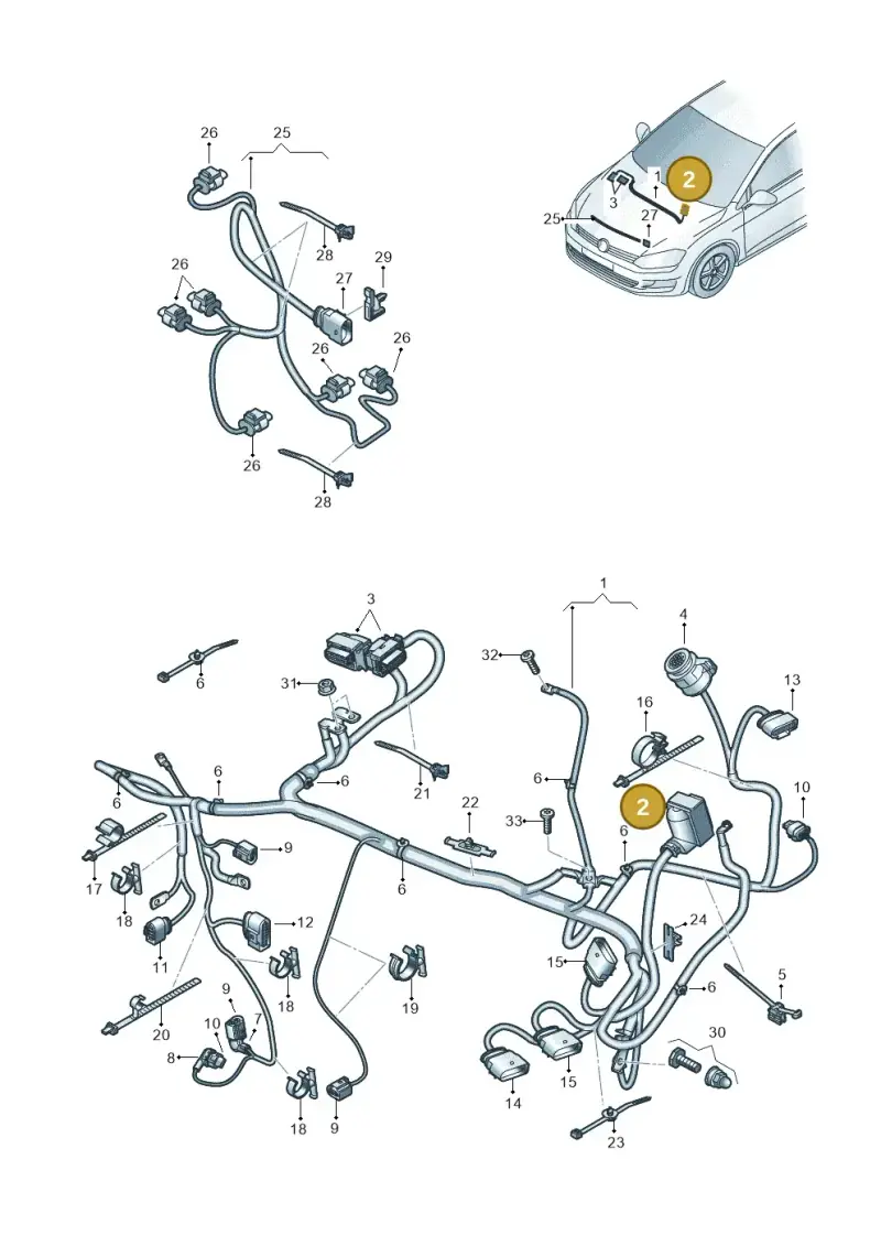 3C0906379 — Volkswagen e-Golf (2014-2021) diagram 774971060, position 2