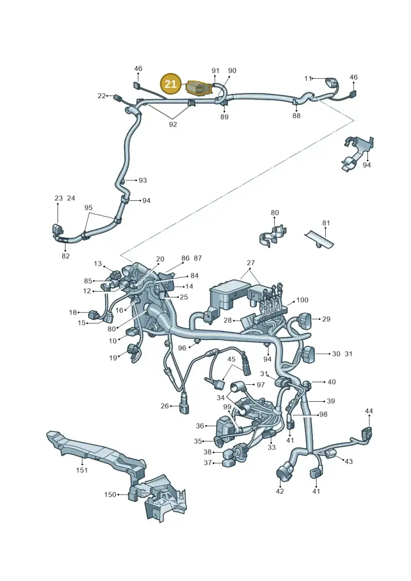 3C0906385 — Skoda Superb (2013-2015) diagram 632971810, position 21