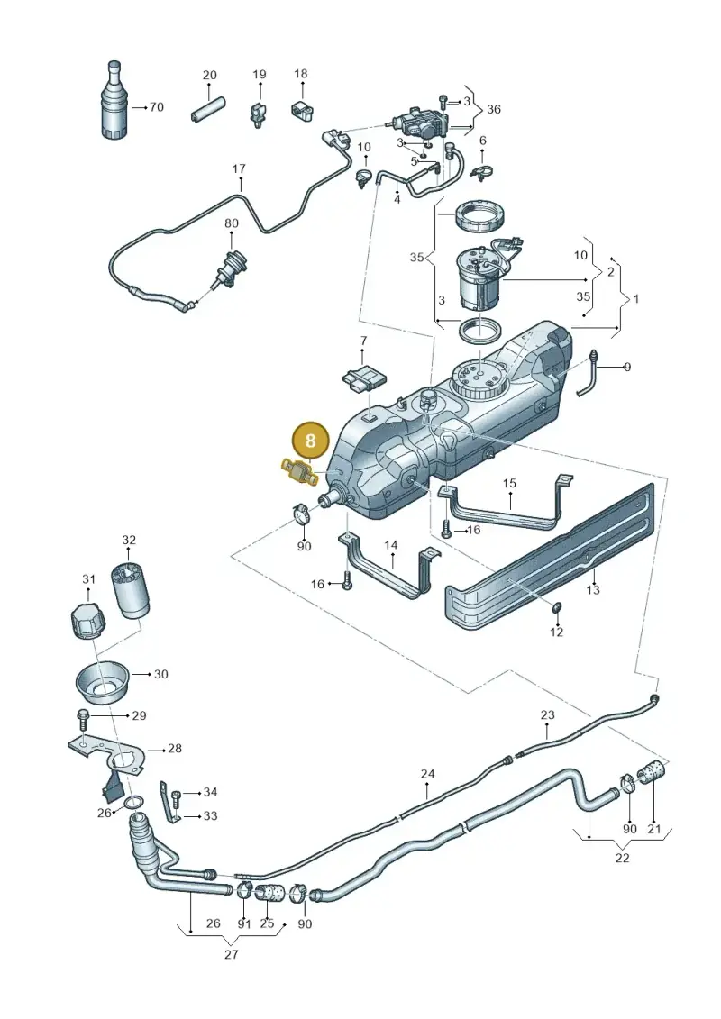 3C0906651 — Volkswagen Crafter 35 panel (2011-2016) diagram 483201110, position 8