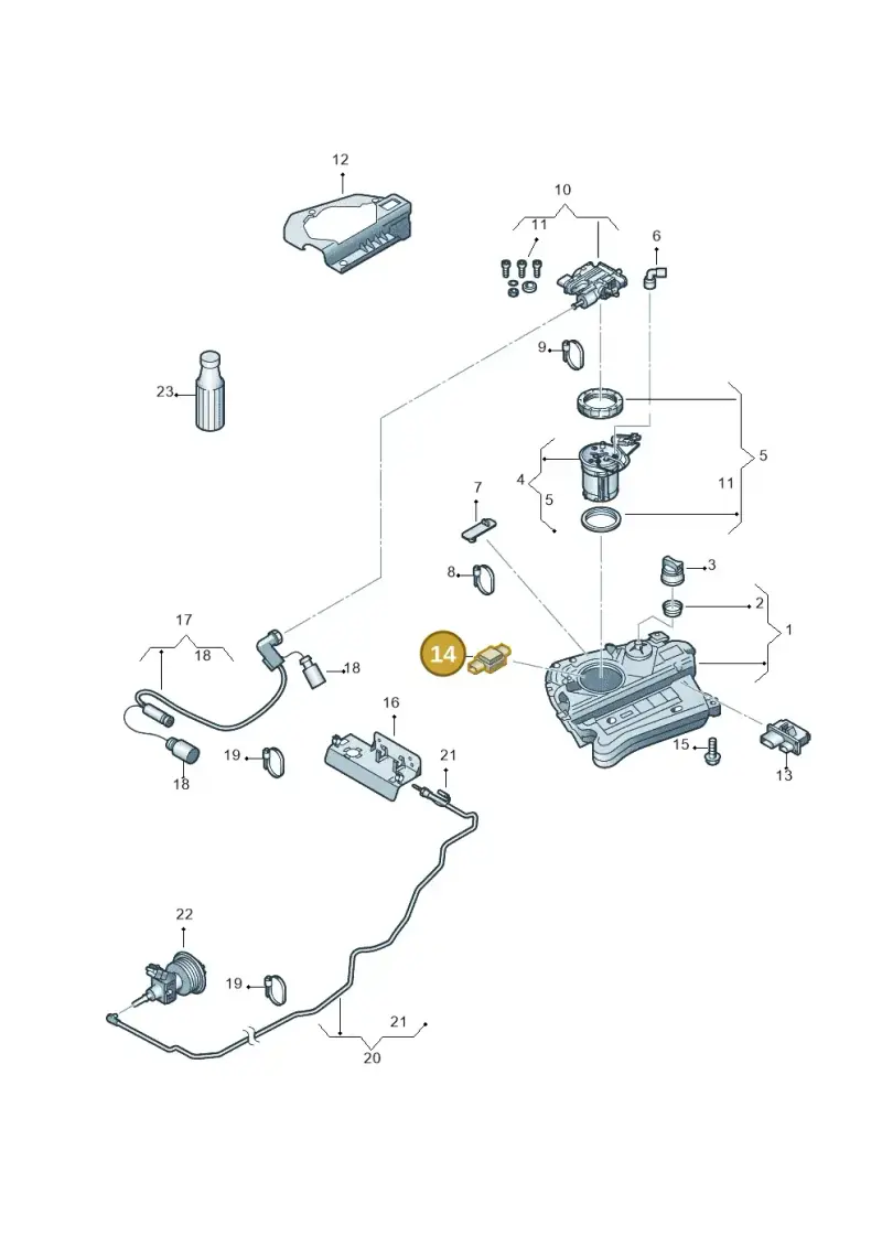 3C0906651 — Volkswagen New Passat (2011-2015) diagram 691253660, position 14