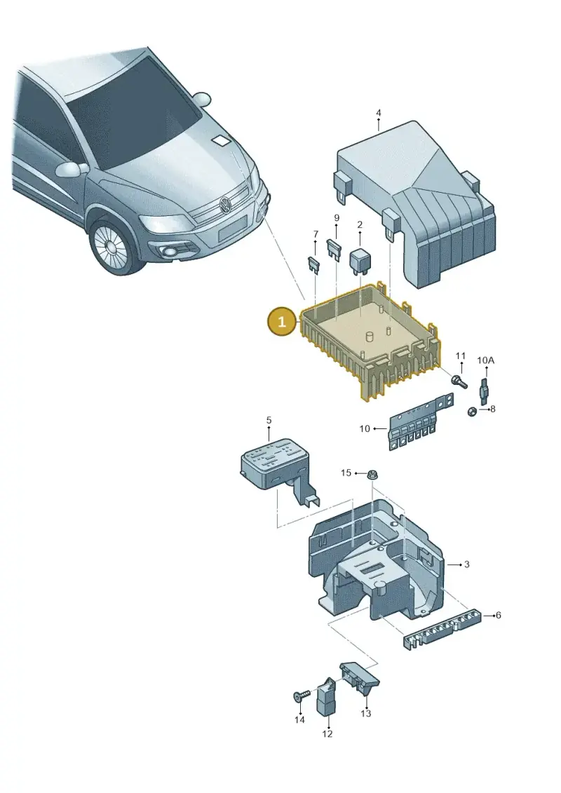 3C0937125A — Volkswagen Tiguan (2011-2018) diagram 719937200, position 1