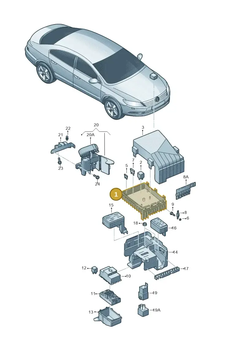 3C0937125A — Volkswagen Passat CC (2011-2016) diagram 737937200, position 1