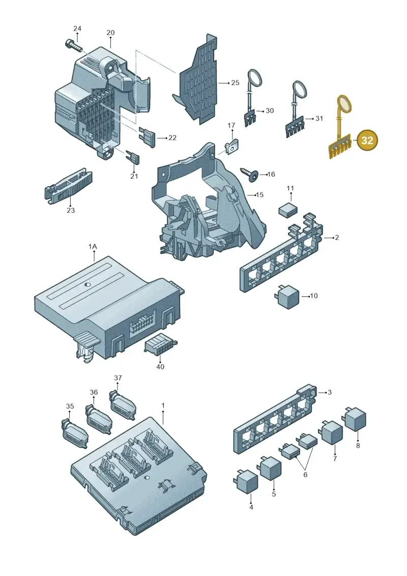 3C0937524G — Volkswagen Golf (2009-2014) diagram 649937000, position 32