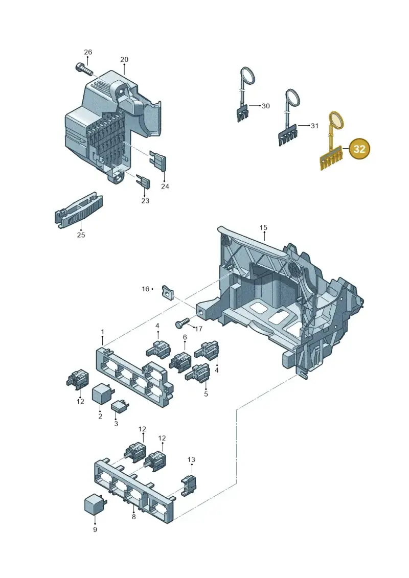 3C0937524G — Volkswagen New Passat (2011-2015) diagram 691937000, position 32