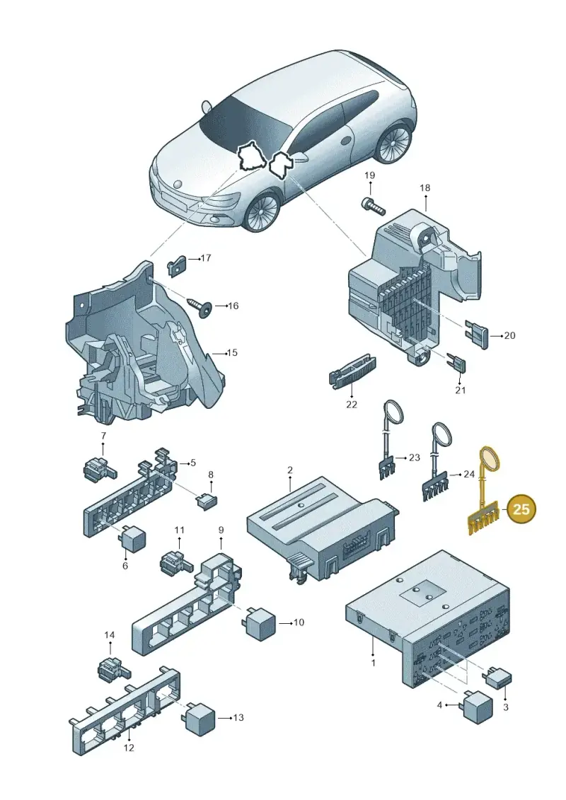 3C0937524G — Volkswagen Scirocco 2.0 (2014-2017) diagram 651937000, position 25