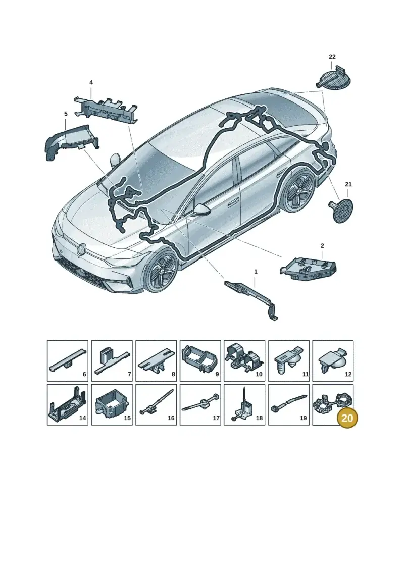3C0971260C — Volkswagen ID.7 Limousine Pro (2023-) diagram 14b972001, position 20