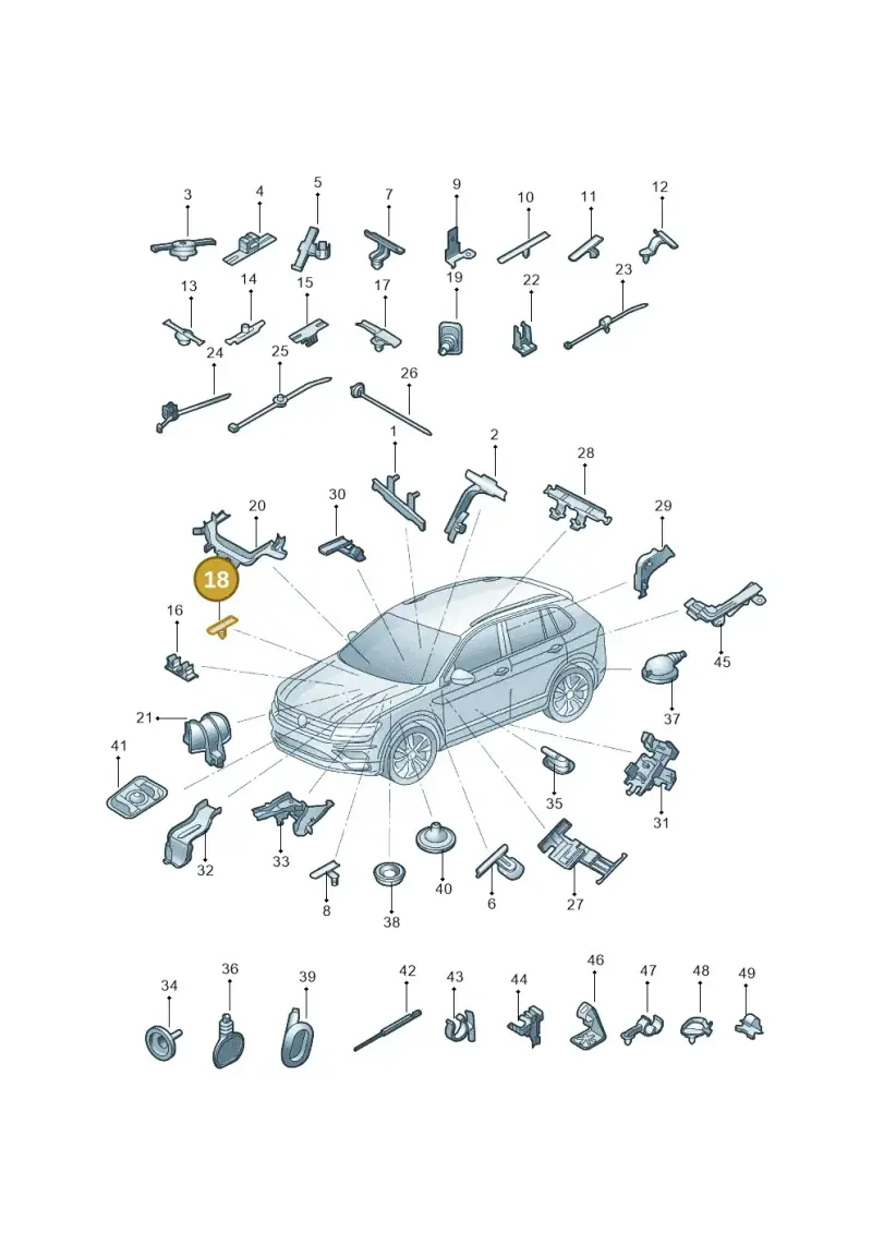 3C0971848C — Volkswagen T-Cross (2019-) diagram 579971820, position 18