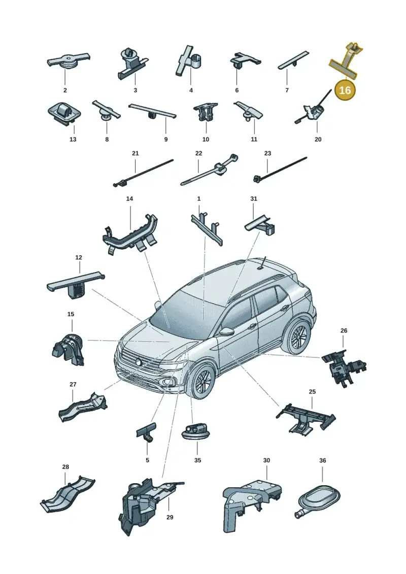 3C0971848C — Volkswagen T-Cross 1,0 (2019-) diagram 581971083, position 16