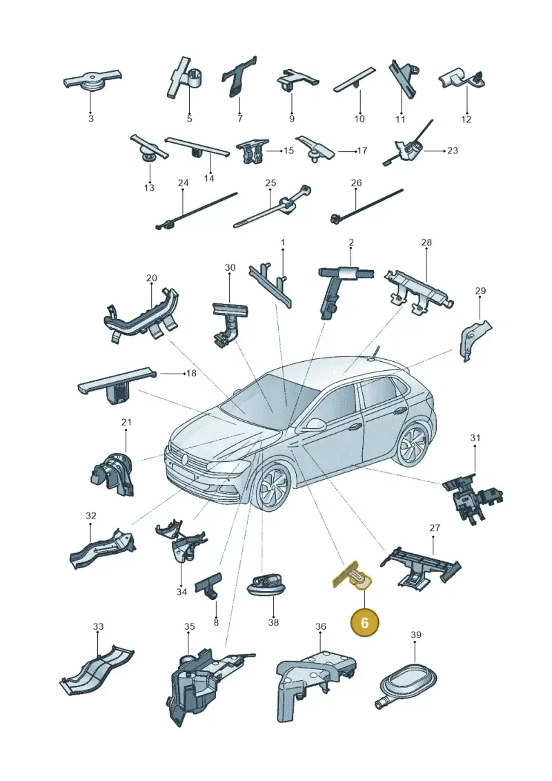 3C0971848C — Volkswagen Polo Track (2023-) diagram 602971830, position 6