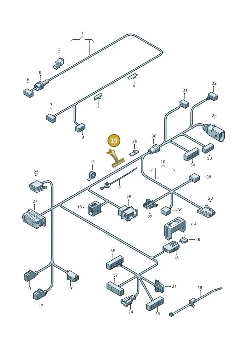 3C0971848C — Volkswagen Passat saloon (2010-2015) diagram 656972180, position 19
