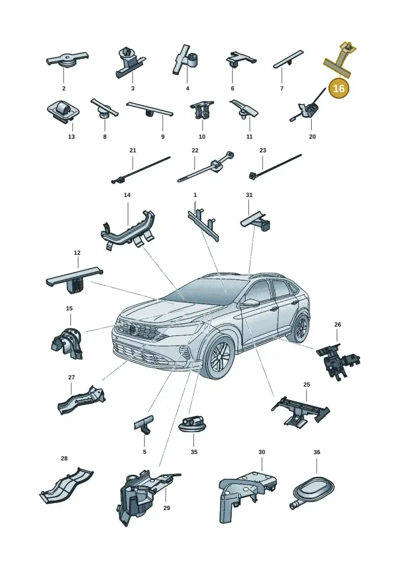 3C0971848C — Volkswagen Nivus (2020-) diagram 67b971083, position 16