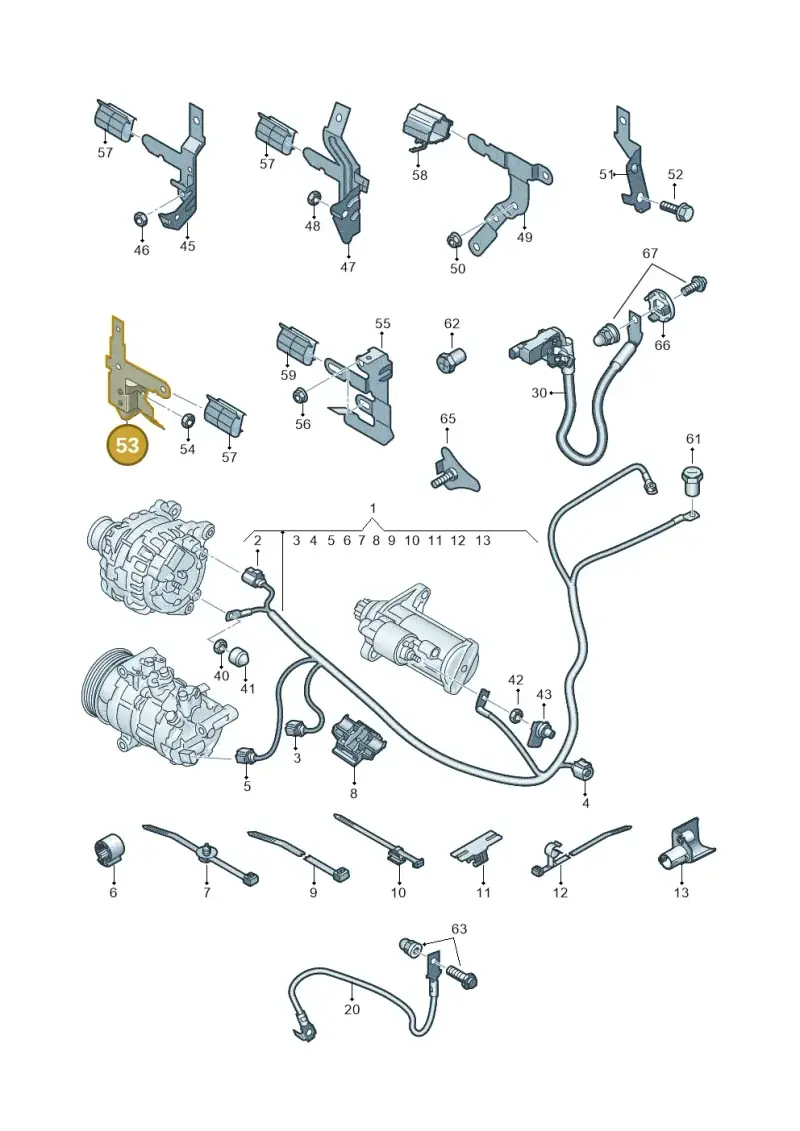3C0971858D — Audi A1 Sportback (2018-2025) diagram 592972000, position 53
