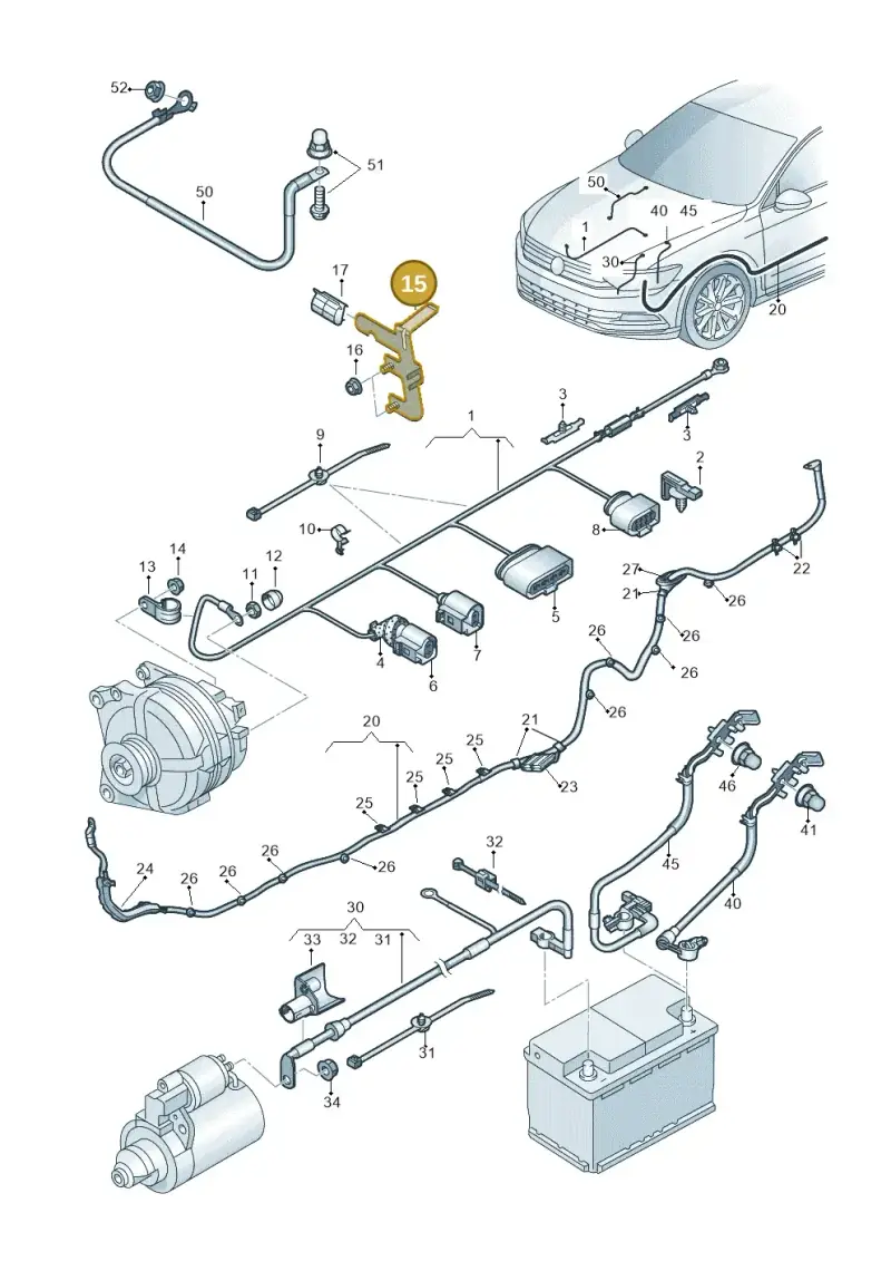 3C0971858D — Volkswagen Passat Saloon (2014-2024) diagram 793971650, position 15