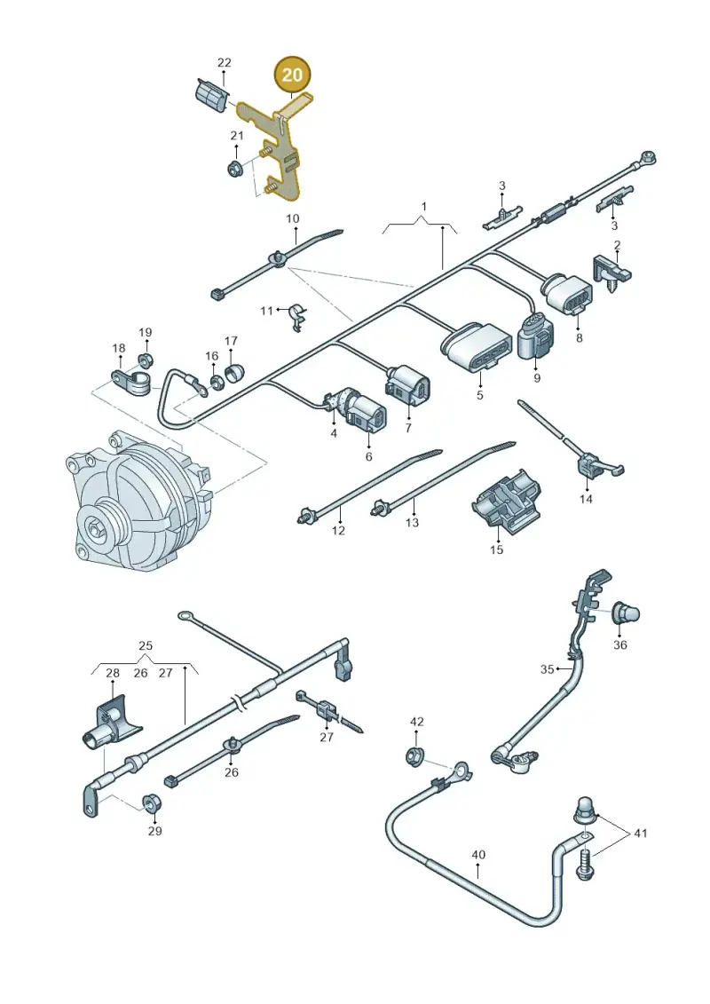3C0971858D — Audi A3 Sportback (2016-2020) diagram 891972000, position 20