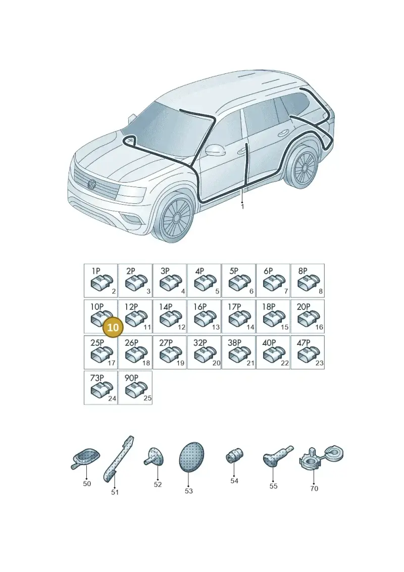3C0972725A — Volkswagen Teramont X (2021-2023) diagram 519971840, position 10