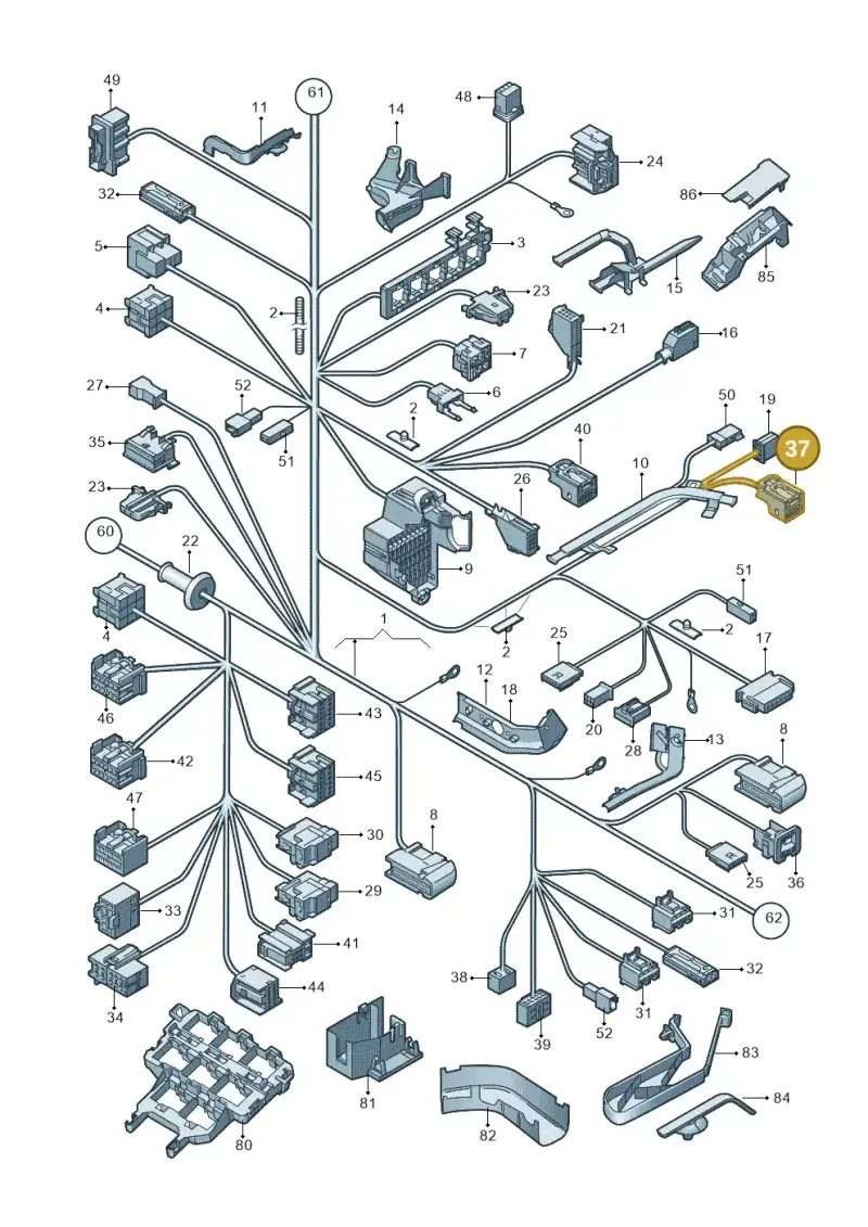 3C0972735 — Volkswagen Passat CC (2011-2016) diagram 460971830, position 37