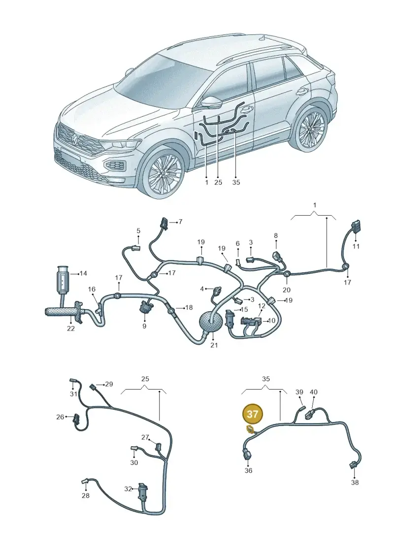 3C0973119C — Volkswagen T-Roc BlueMotion (2017-2024) diagram 813972330, position 37