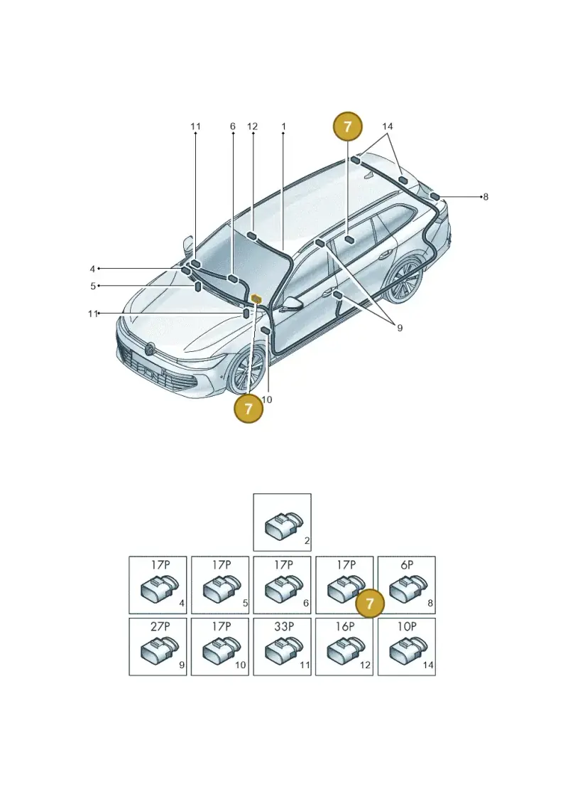 3C0973332B — Volkswagen Passat estate (2023-) diagram 3j0972000, position 7