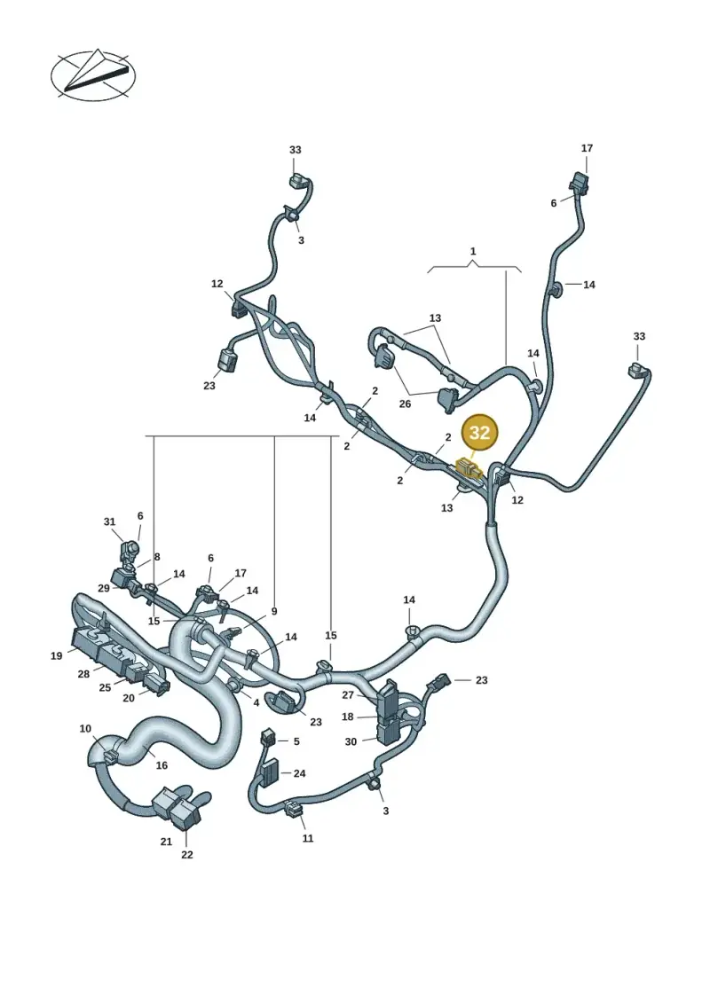 3C0973332B — Volkswagen Multivan (2021-) diagram 7t0972250, position 32