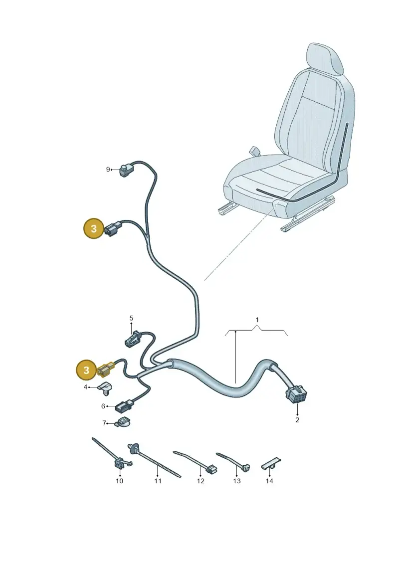 3C0973332B — Volkswagen Taigo (2021-2024) diagram 837972029, position 3