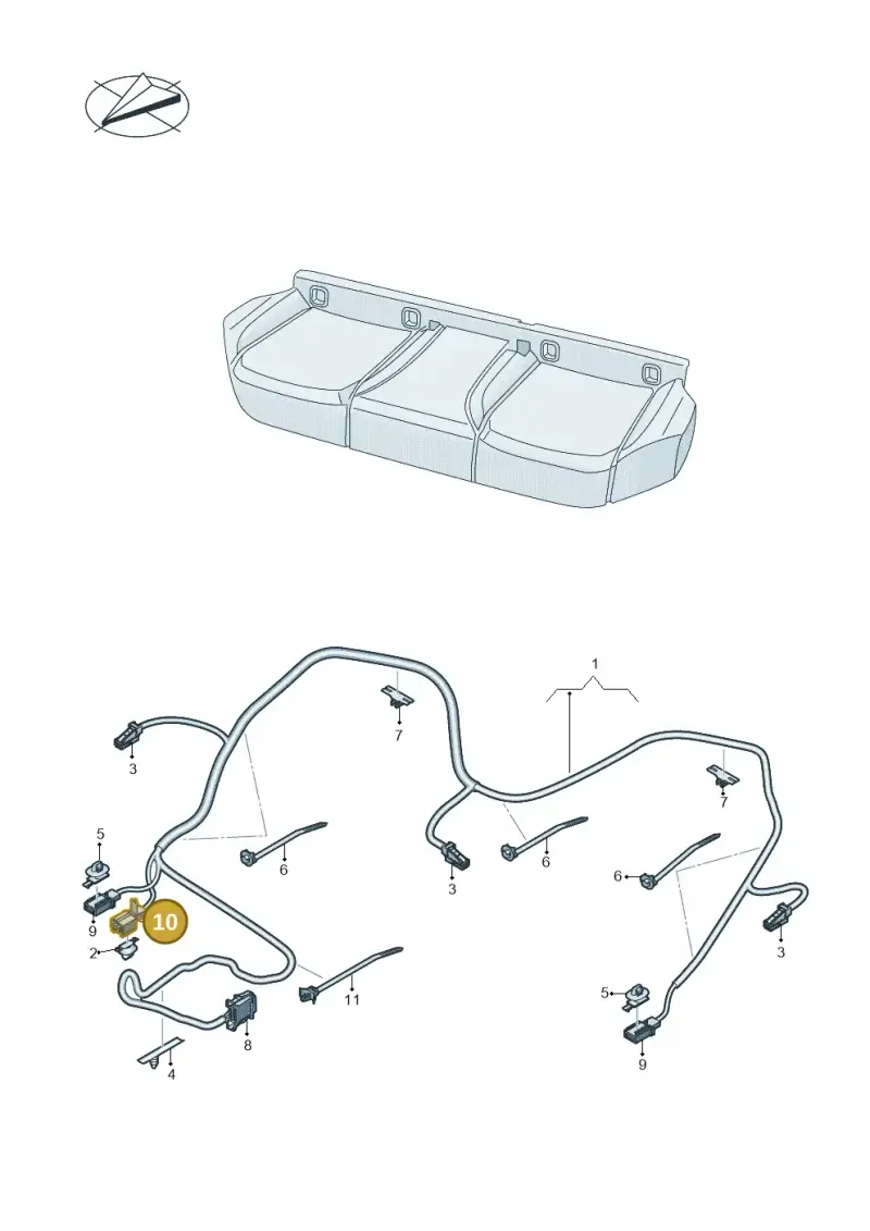 3C0973332C — Volkswagen T-Cross 1,0 (2018-2024) diagram 587972030, position 10