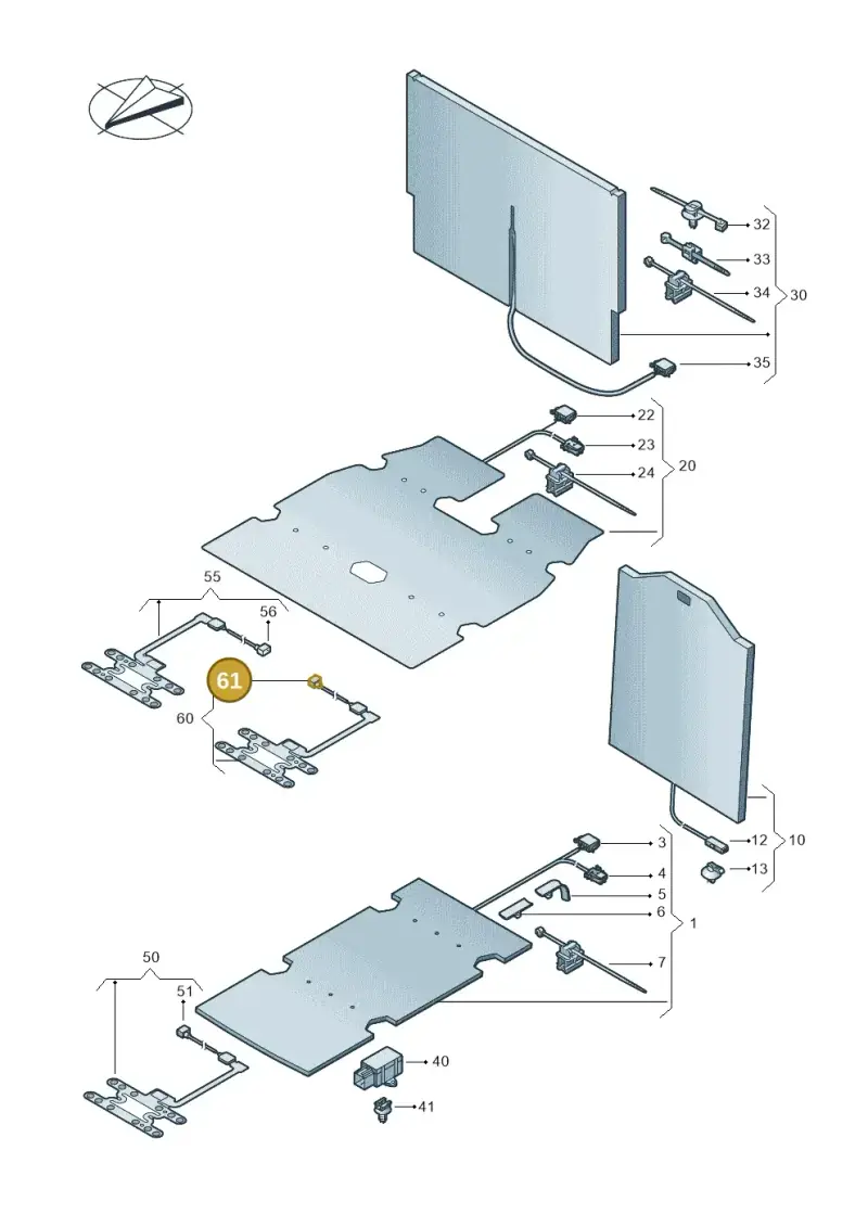 3C0973332C — Volkswagen Caravelle (2019-2024) diagram 861963000, position 61