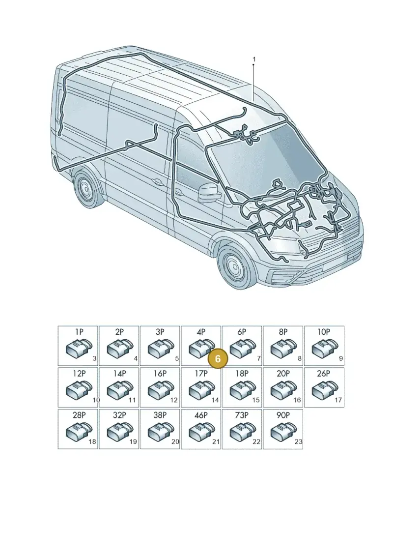 3C0973721 — Volkswagen E-Crafter 35 (2018-2024) diagram 806971810, position 6
