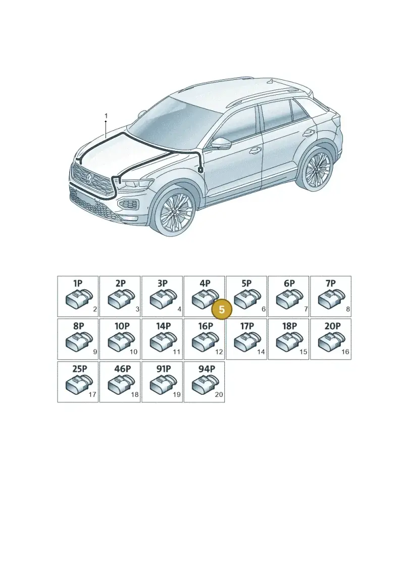 3C0973721 — Volkswagen T-Roc BlueMotion (2017-2024) diagram 813971800, position 5