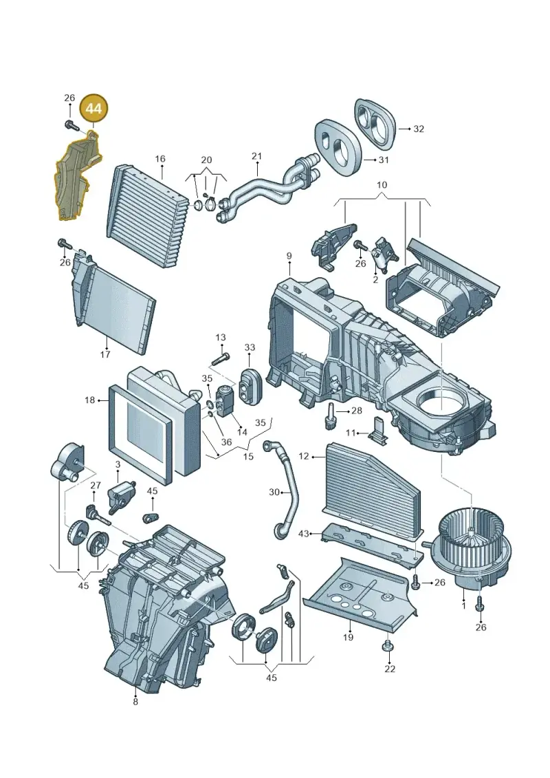 3C1819349B — Volkswagen Scirocco 2.0 (2008-2014) diagram 409820100, position 44