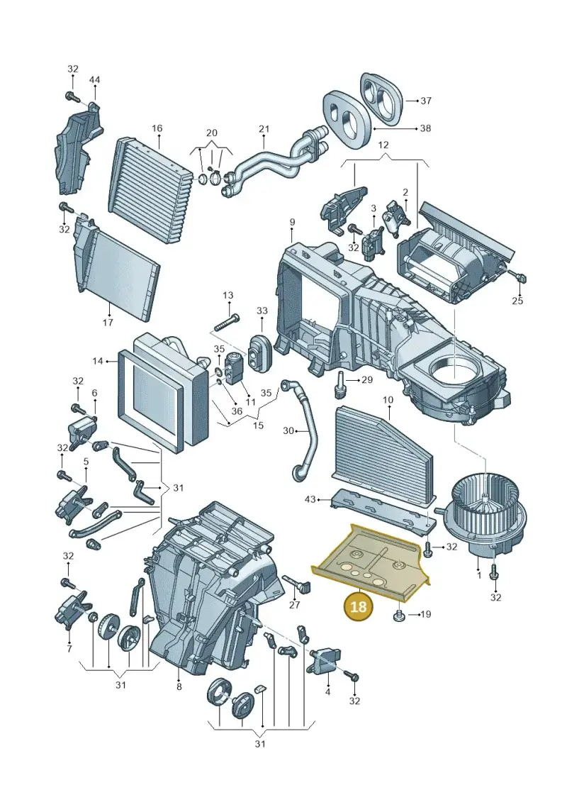 3C1819593C — Volkswagen Passat/4Motion         08 (2007-) diagram 409820200, position 18