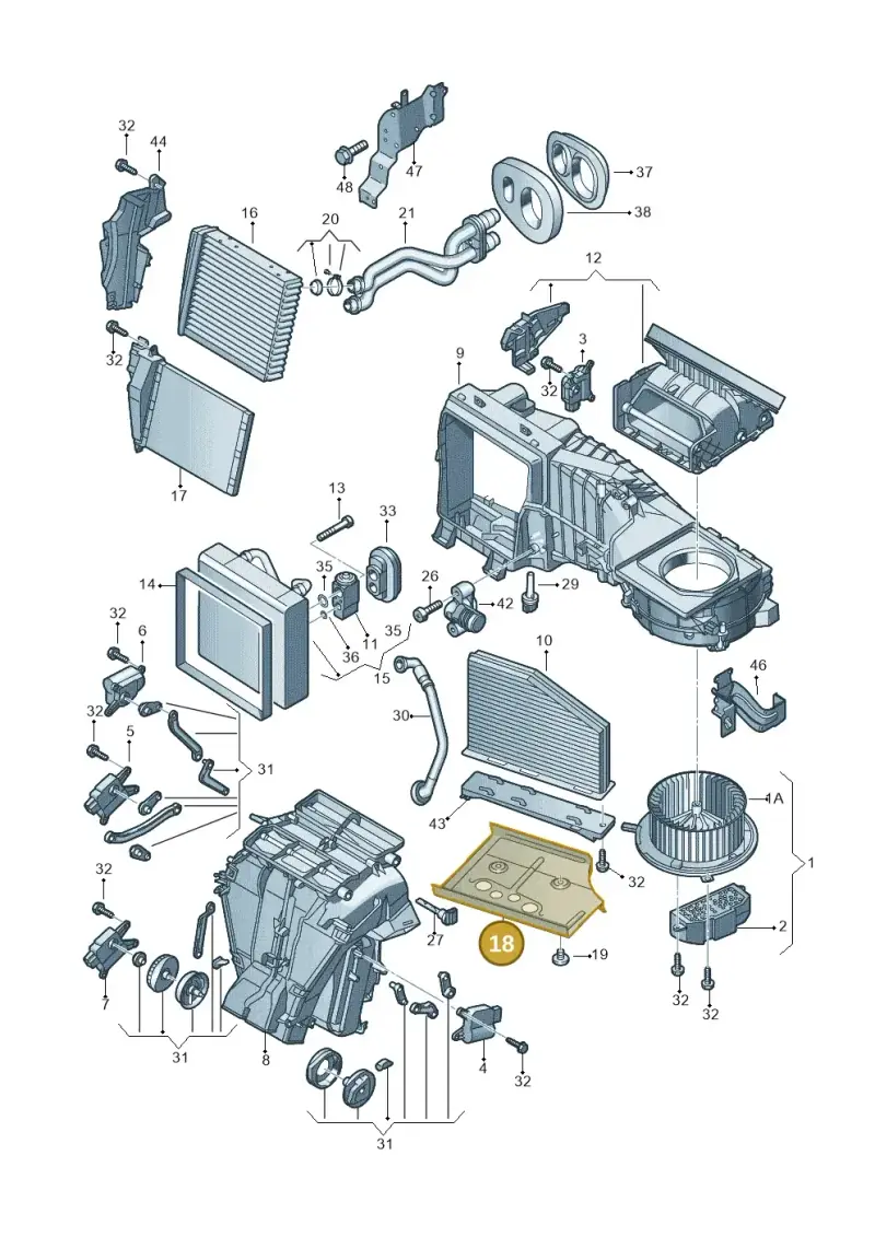 3C1819593C — Volkswagen Passat CC (2011-2016) diagram 649820210, position 18