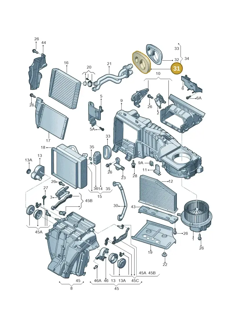 3C1820061 — Volkswagen Tiguan (2009-2019) diagram 617820100, position 31