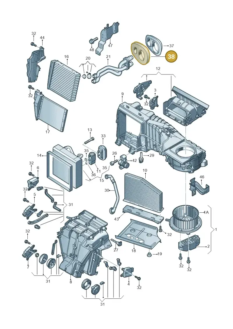 3C1820061 — Volkswagen Passat saloon (2010-2015) diagram 649820210, position 38