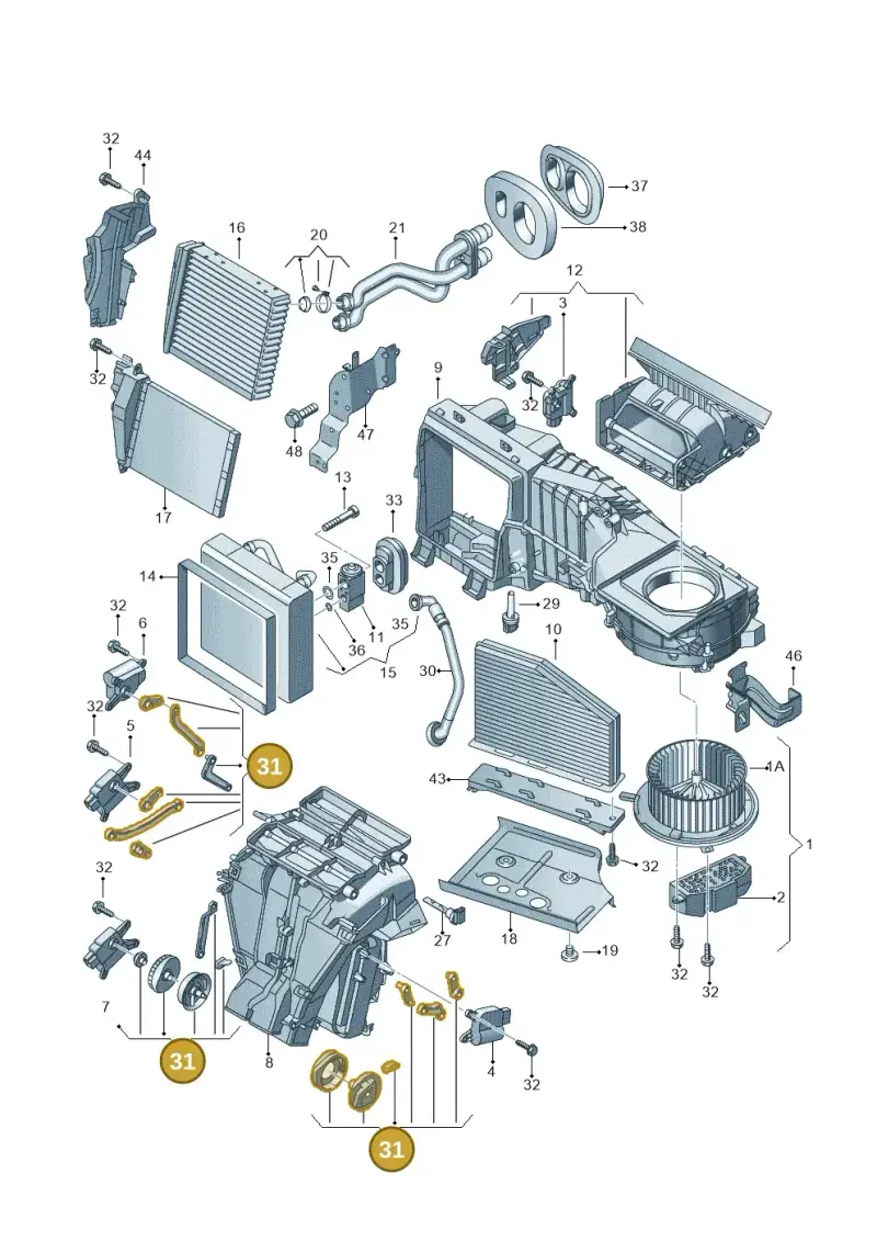 3C1898001A — Volkswagen Scirocco 2.0 (2008-2014) diagram 649820200, position 31