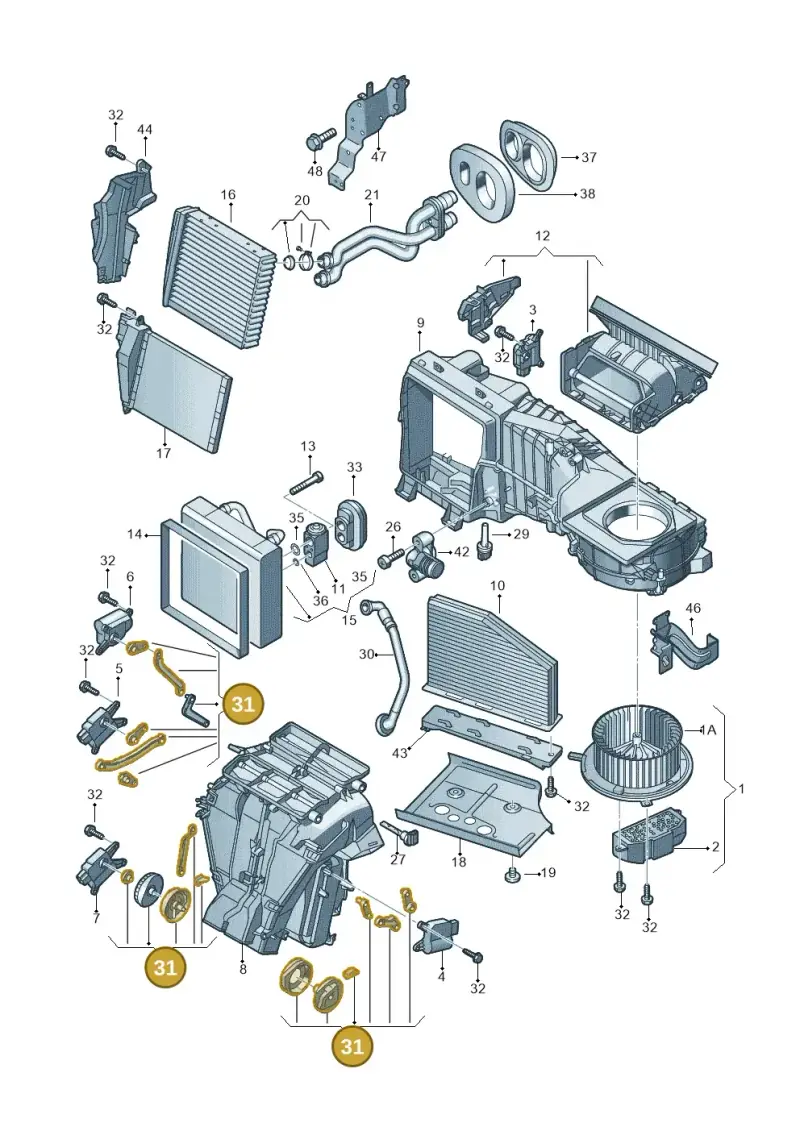 3C1898001A — Volkswagen Tiguan 4Motion (2011-2018) diagram 649820210, position 31