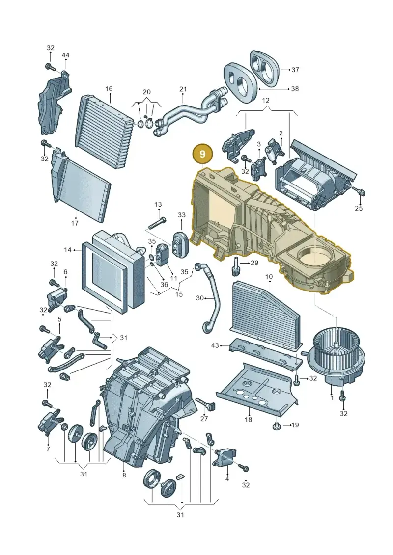 3C1898063A — Volkswagen GOLF PLUS              08> (2007-) diagram 409820200, position 9
