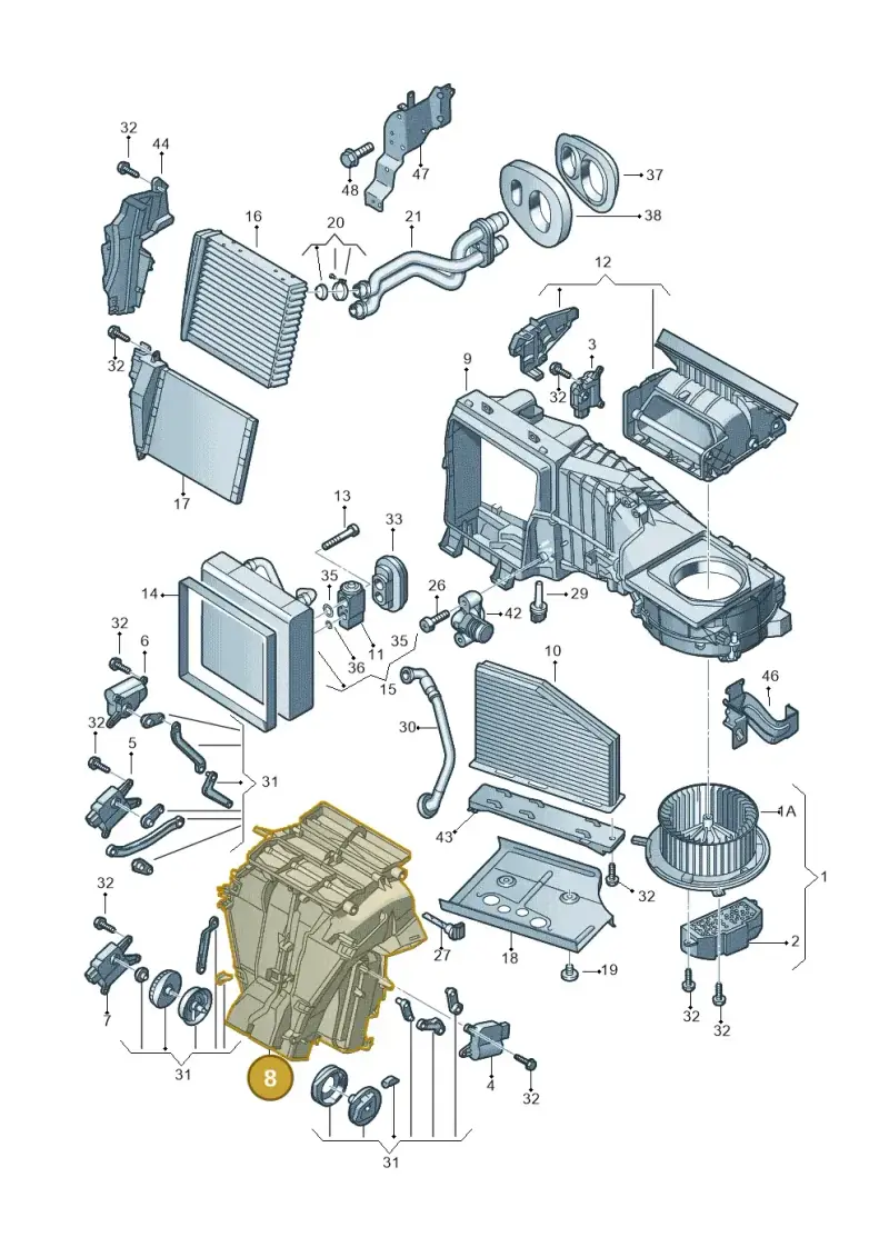 3C1898353C — Volkswagen Tiguan 4Motion (2011-2018) diagram 649820210, position 8