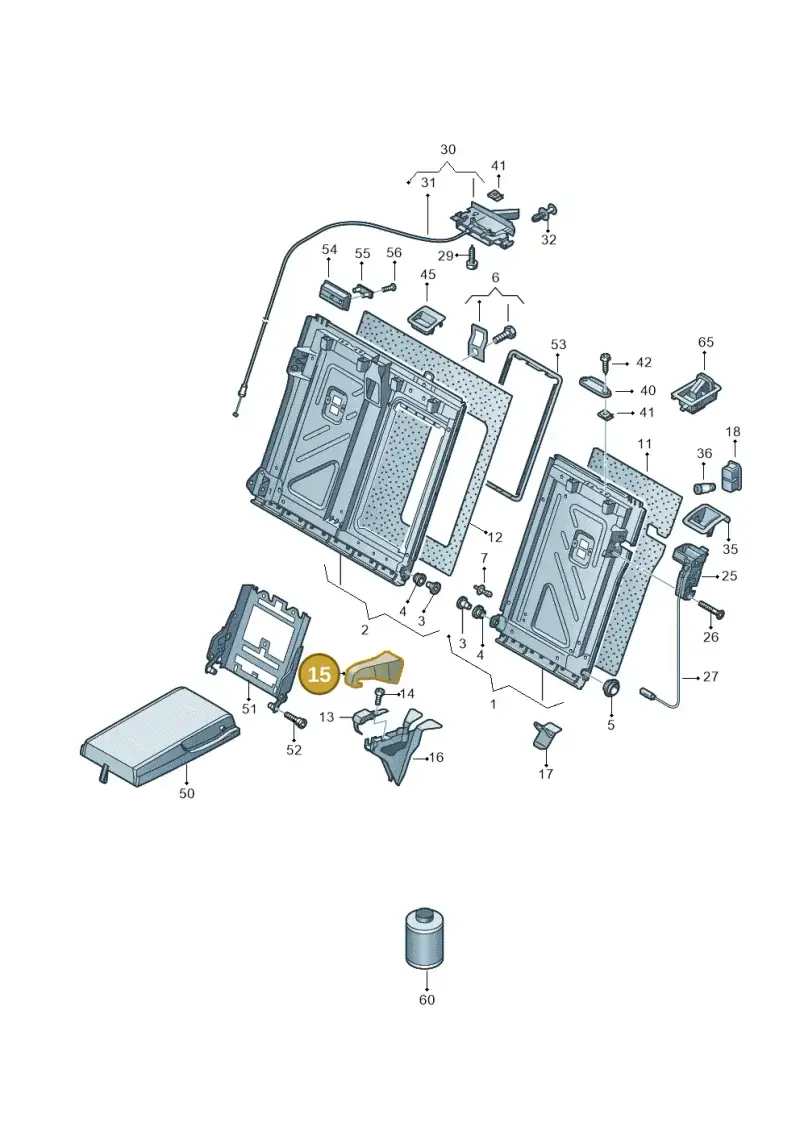 3C58853871BS — Volkswagen Passat saloon (2010-2015) diagram 702885700, position 15