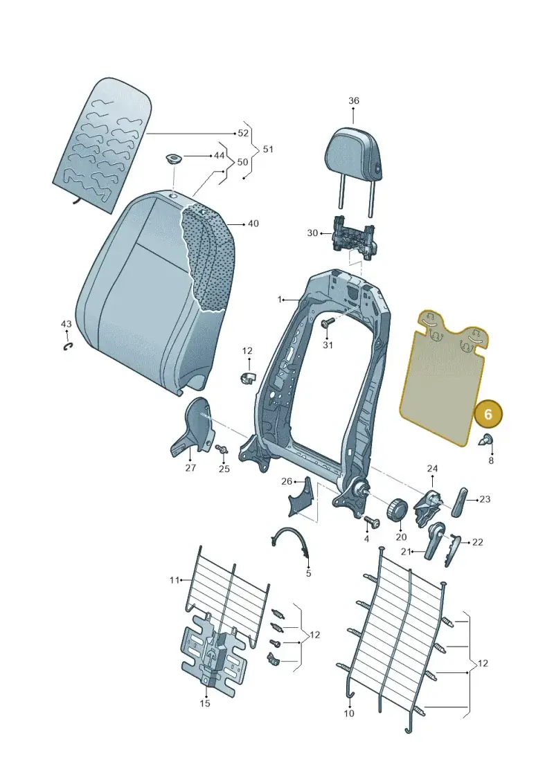 3C8881989 — Volkswagen T-Cross 1,0 (2018-2024) diagram 813881500, position 6