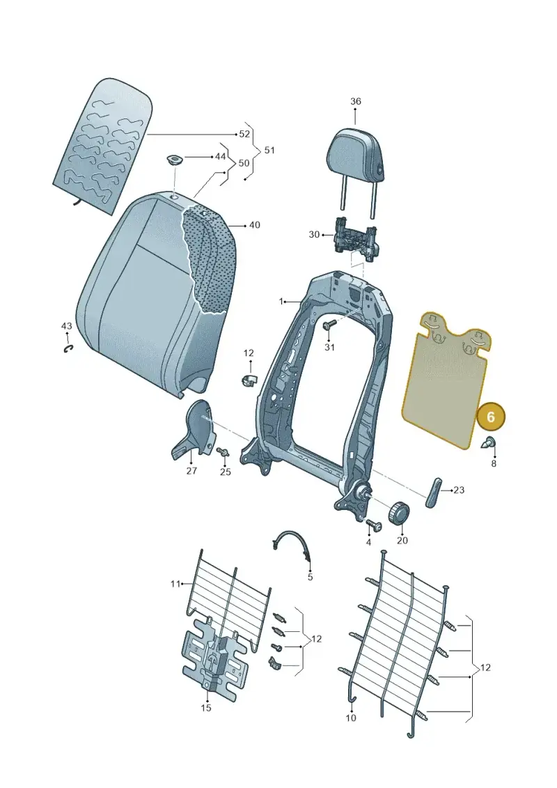 3C8881989 — Volkswagen Taigo (2021-2024) diagram 837881500, position 6