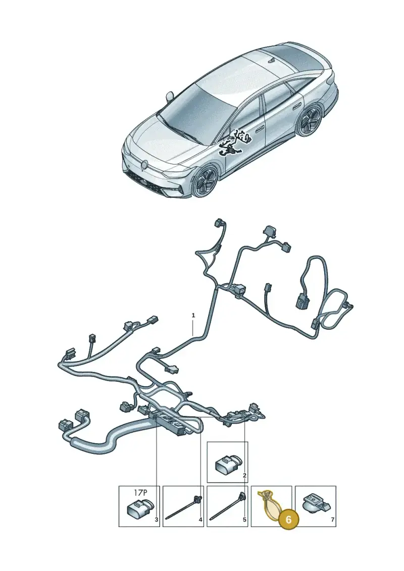 3C8971850 — Volkswagen ID.7 Limousine Pro (2023-) diagram 14b972250, position 6