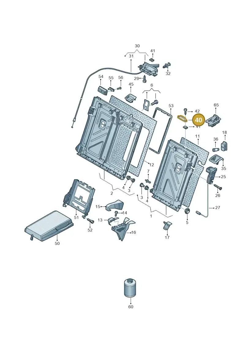 3C9885557Q70 — Volkswagen Passat saloon (2010-2015) diagram 702885700, position 40