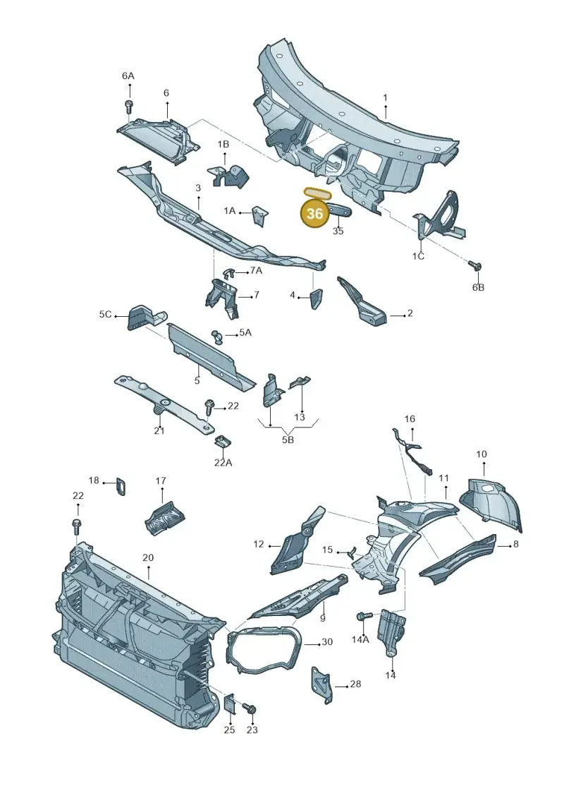 3D0000289 — Volkswagen Phaeton 4motion (2010-2016) diagram 258805000, position 36