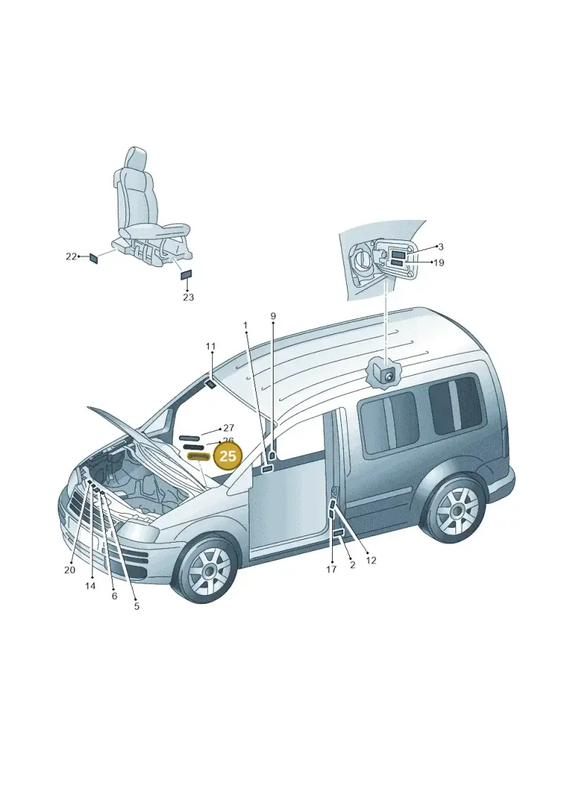 3D0000289 — Volkswagen Caddy Maxi Kombi (2010-2015) diagram 443010000, position 25